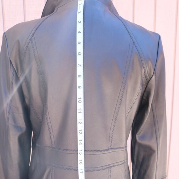 Womens 100% Leather Black Jacket Jones New York Size Large, Soft Butter Leather - Picture 8 of 13